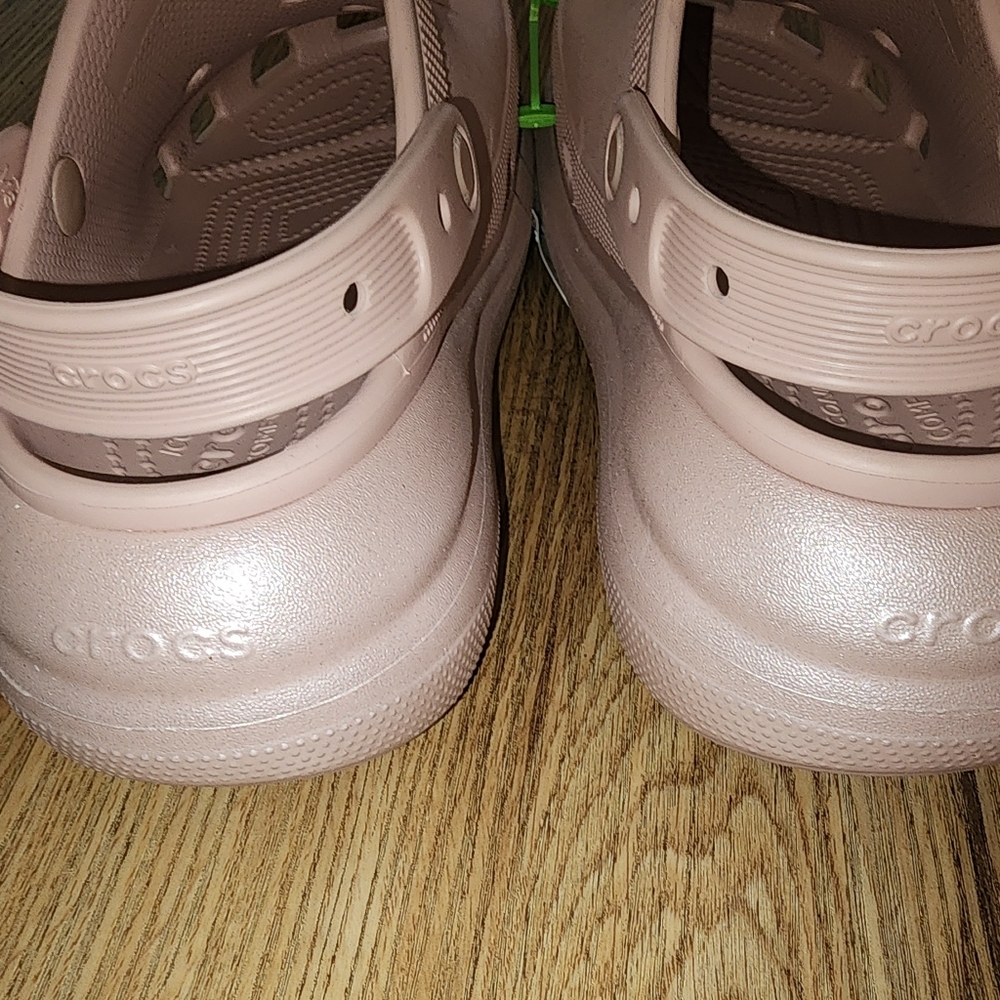 M8/W10 - New CROCS Crush Shimmer Slip On Platform Clogs Shoes Pink - Picture 9 of 9